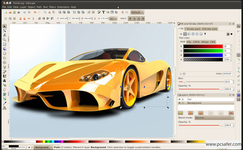 Inkscape 矢量图形绘制与路径编辑界面截图